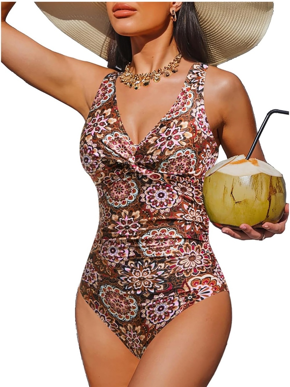 Holipick Tummy Control Swimsuit Push Up Bathing Suit Full Coverage Slimming nwt